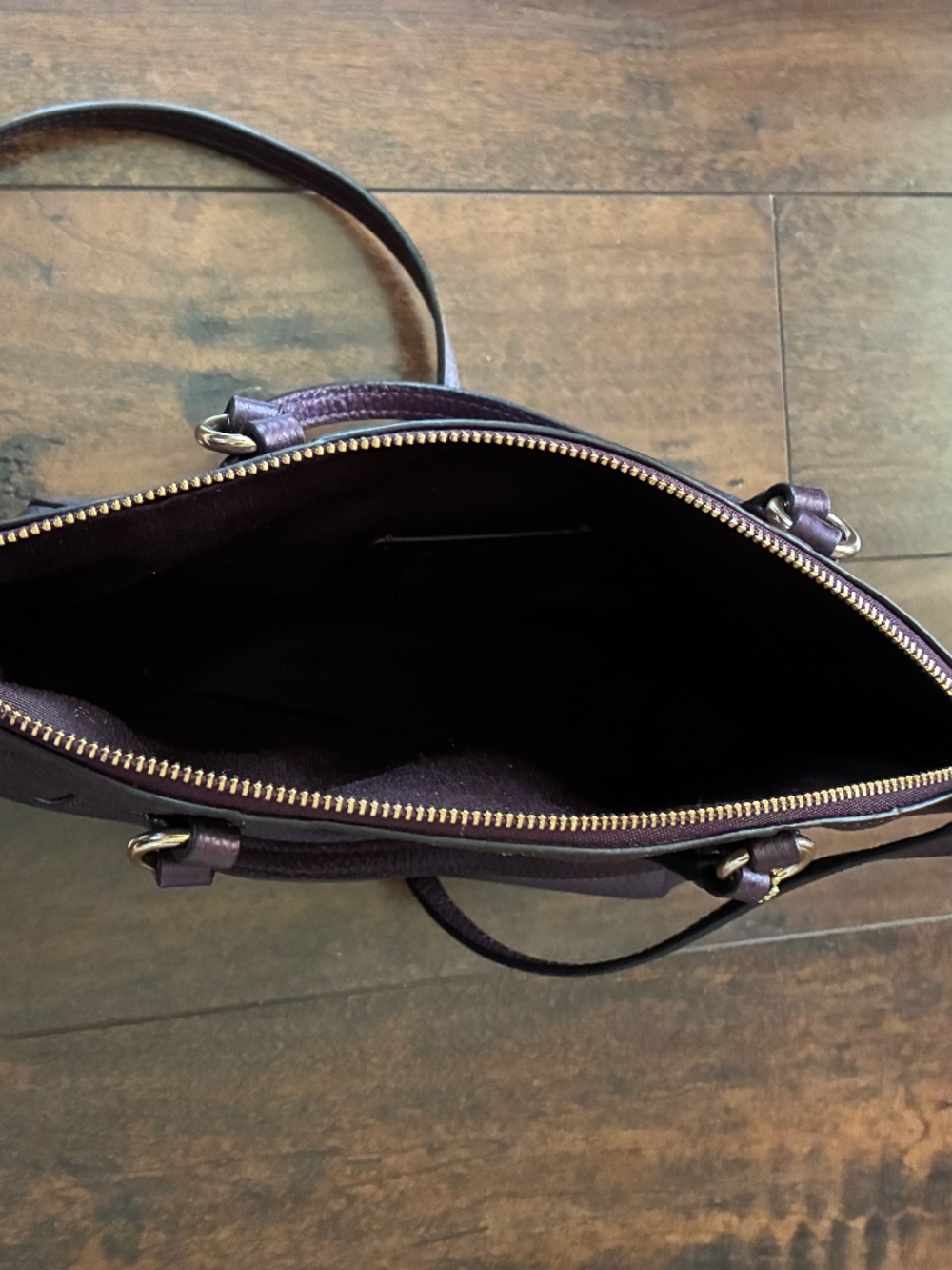👜 Dark Purple Coach Leather Purse with Wallet - Picture 4 of 6